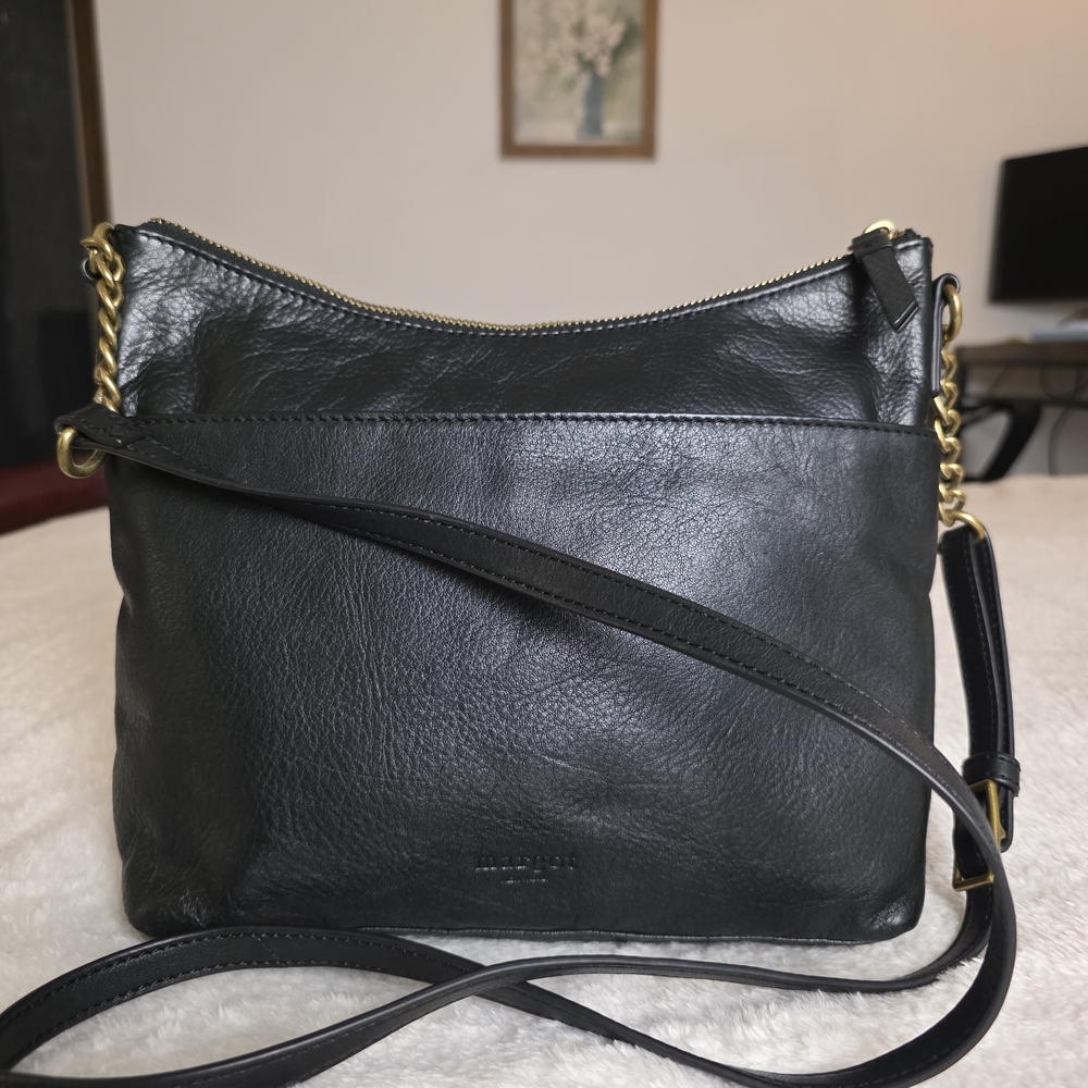 Margot New York Black Leather Crossbody Bag